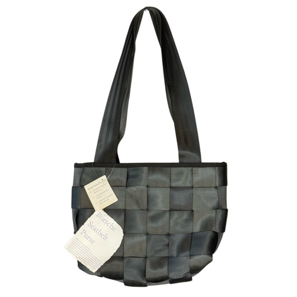 Porsche Seatbelt Purse Upcycled Woven Tote Ethical Luxury Handbag